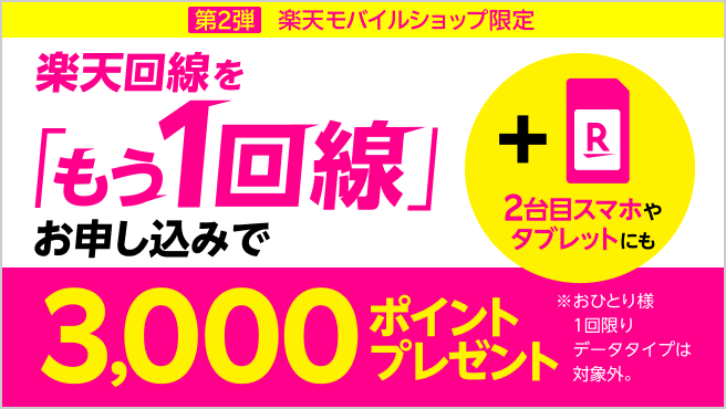ショップ限定2回線目申し込みキャンペーン