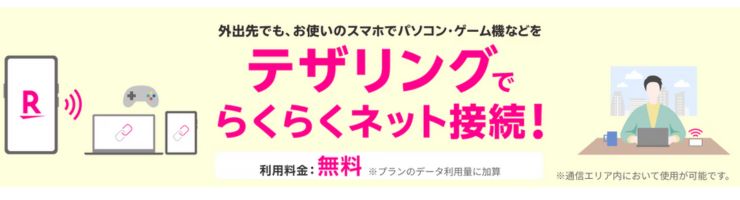 楽天モバイルテザリング