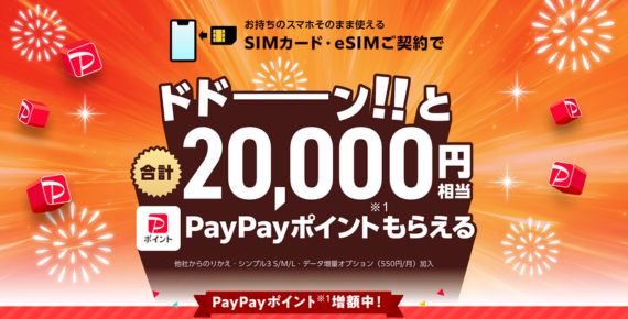 ワイモバイルSIMご契約特典バナー画像