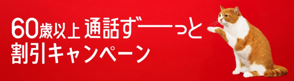 60歳以上通話ずーっと割引キャンペーン画像