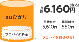 auひかりホームの月額料金は6,160円～