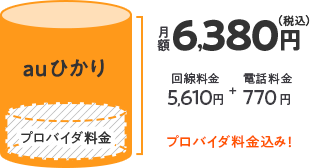auひかりホームの月額料金は6,380円～