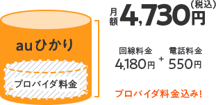 auひかりマンションの月額料金は4,730円～