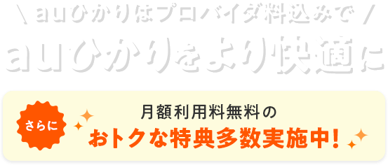 auひかりはプロバイター料込みでauひかりをより快適に