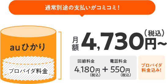 通常別途の支払いがコミコミ!