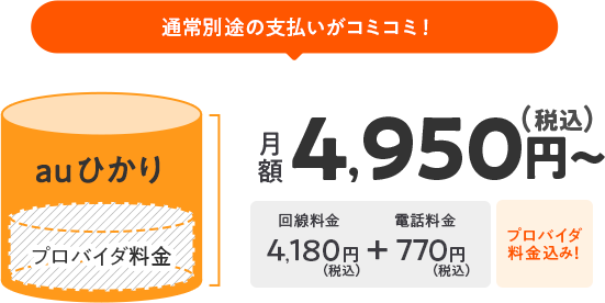 通常別途の支払いがコミコミ!