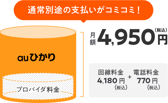 通常別途の支払いがコミコミ！