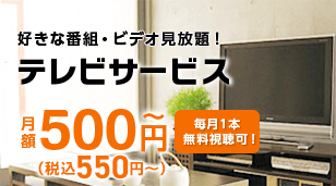 好きな番組・ビデオ見放題!テレビサービス